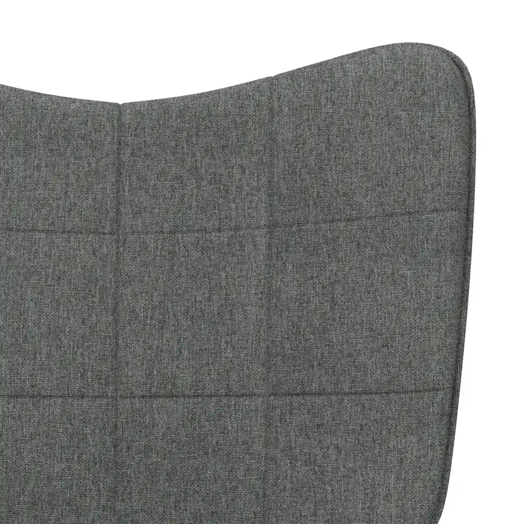 Poltrona | Sedia Relax con Sgabello Grigio Scuro in Tessuto