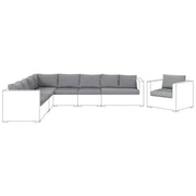 Set fodere per cuscini per set da giardino Cuscini sedile e schienale in tessuto poliestere grigio