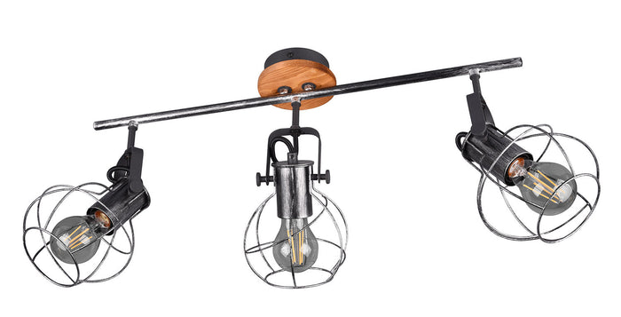 Plafoniera da Interno Attacco E27 in Metallo argento anticato