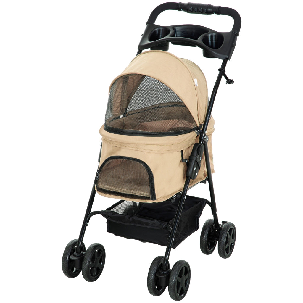 Carrello per Cani Pieghevole ¨C Zephmum ¨C Khaki 67x45x96 cm
