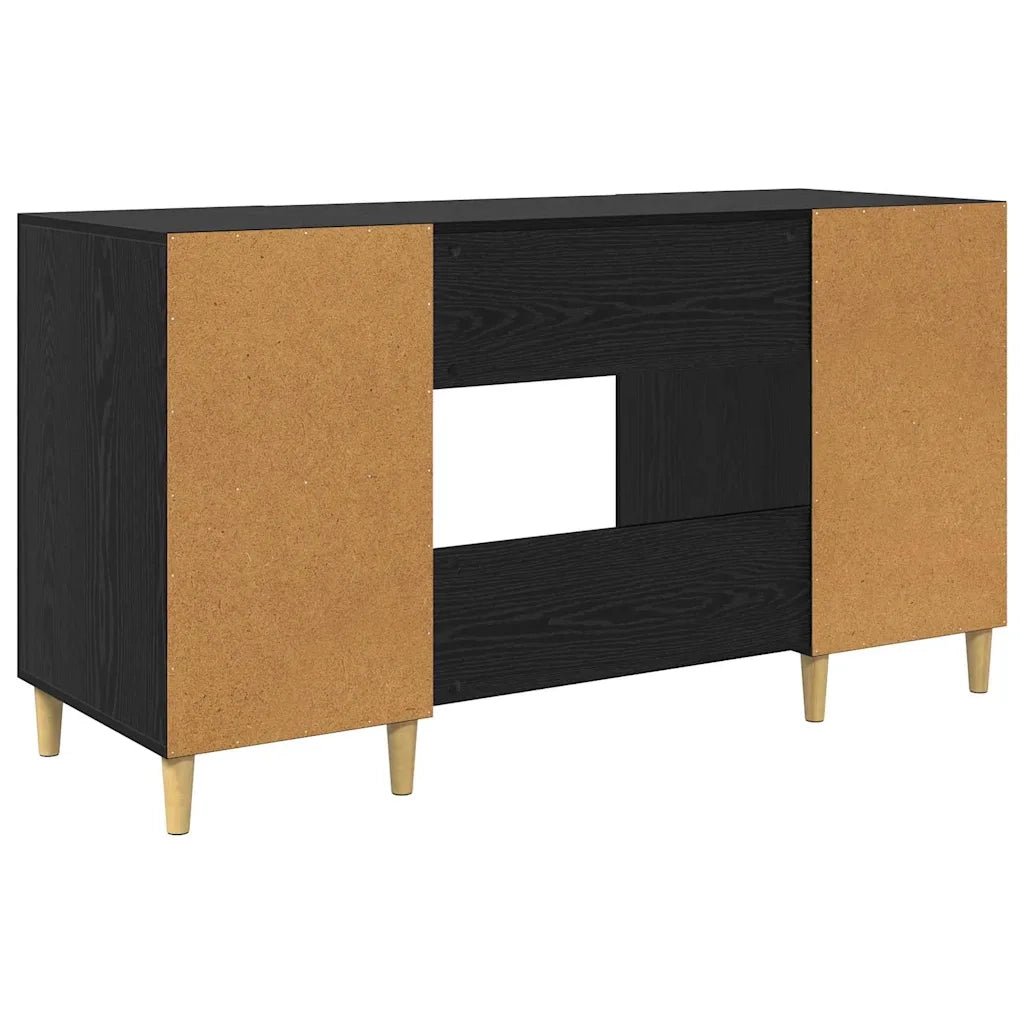 Scrivania Rovere Nero 140 x 50 x 75 cm Legno multistrato