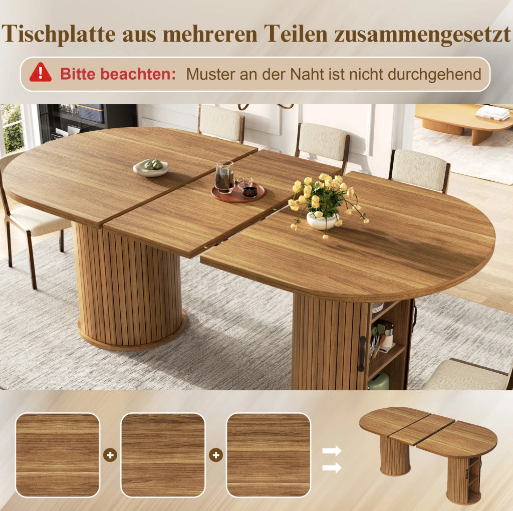 Tavolo da pranzo estensibile 150-190 cm marrone scuro