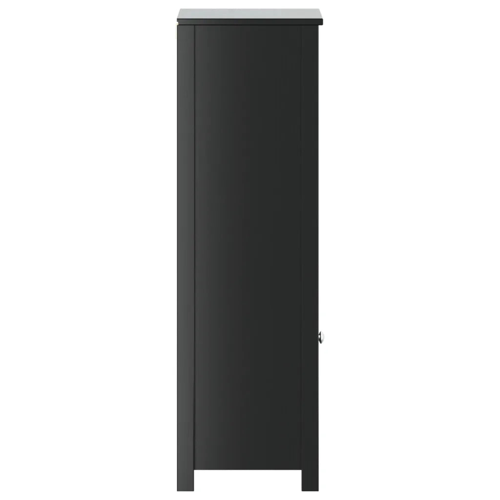 Mobiletto da bagno 40 x 34 x 110 cm design moderno finitura opaca in pino nero 02_0047338