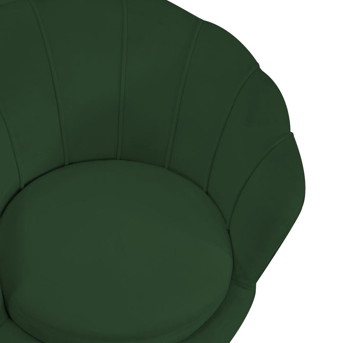 Poltrona Imbottita 73x72xh49/77 cm in Tessuto Velluto Tulipan Verde