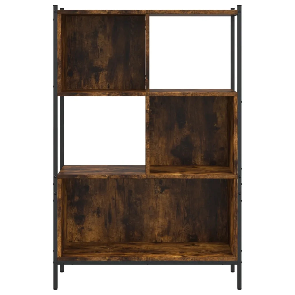 Libreria-Scaffale per Libri-Mobile di Stoccaggio Rovere Fumo 72x28x109 cm in Legno Multistrato