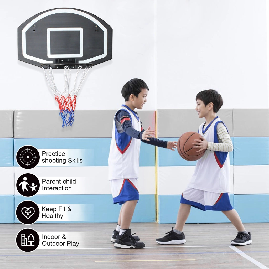 CANESTRO DA BASKET DA PARETE 72,39x45,72 cm NERO
