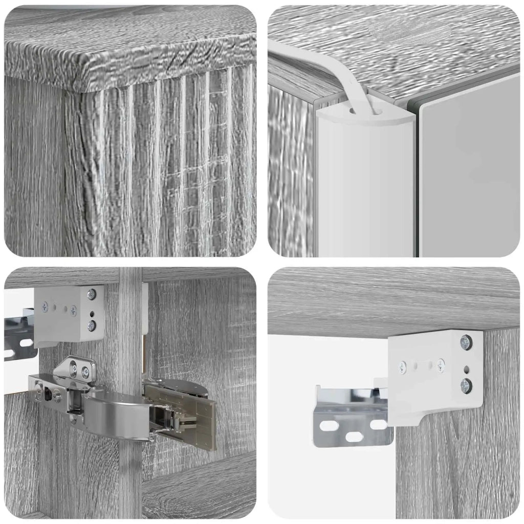Set di mobili per il bagno 5 pcs Sonoma grigio 3407260