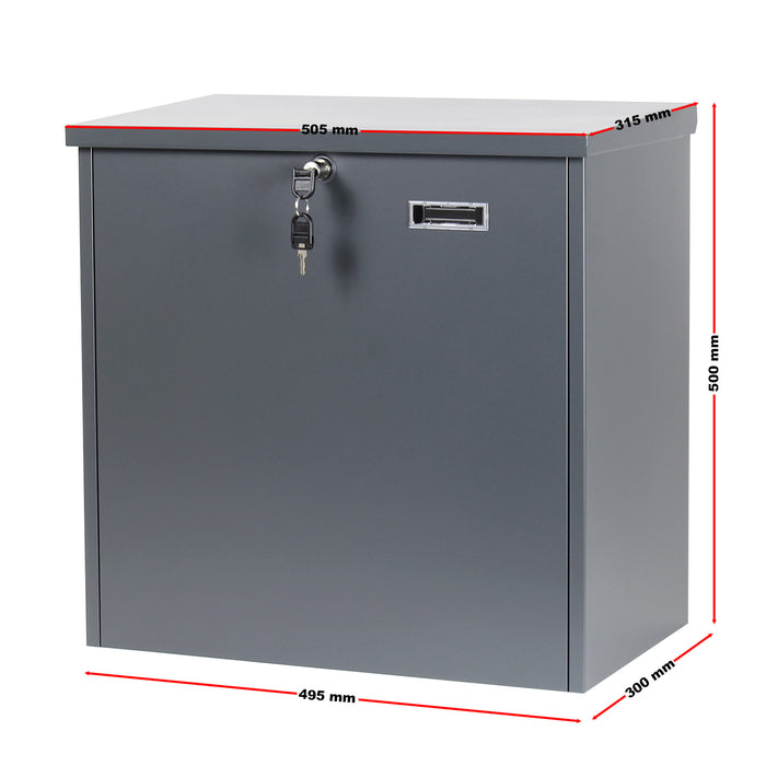 Cassetta postale per pacchi grigia 50,8x31,5x50 cm Portapacchi Cassetta della posta a parete