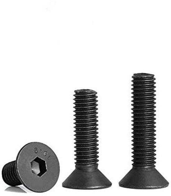Viti di fissaggio a testa a sei punte nera - veroncata - M8 x 16 mm - lunghezza della vite 16 mm - quantità 5 pezzi - viti
