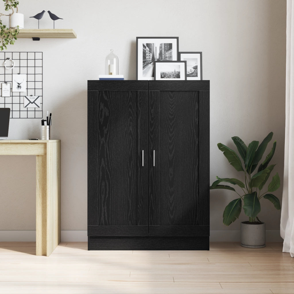 Libreria Nera in Rovere 82,5x30,5x115 cm in Legno Ingegnerizzato