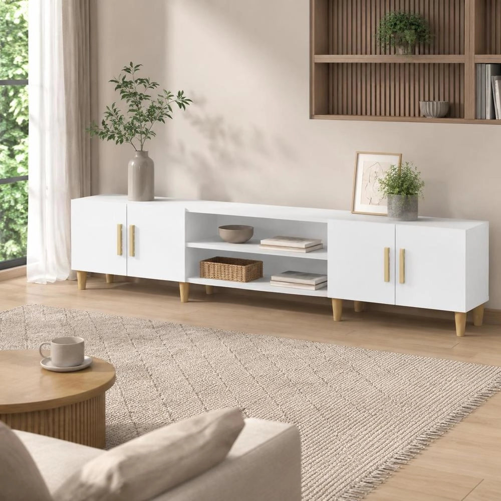 TV Cabinet White 180 X 31.5 X 40 Cm Wood-based Material