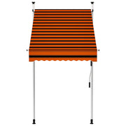 Tenda da Sole | Tenda parasole Retrattile Manuale 100 cm Arancione e Marrone