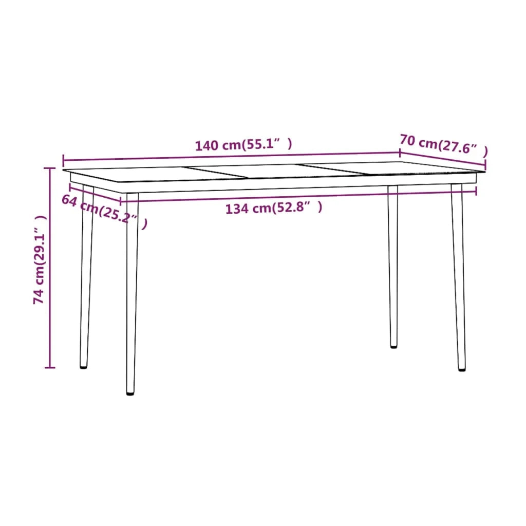 Set di mobili da pranzo da giardino da 5 pezzi con cuscini marrone/nero 02_0014618