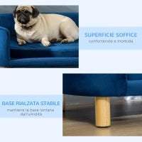 Cuccia per Cani da Interni, Divano per Gatti o Cani di Taglia Piccola Max. 10kg, Blu