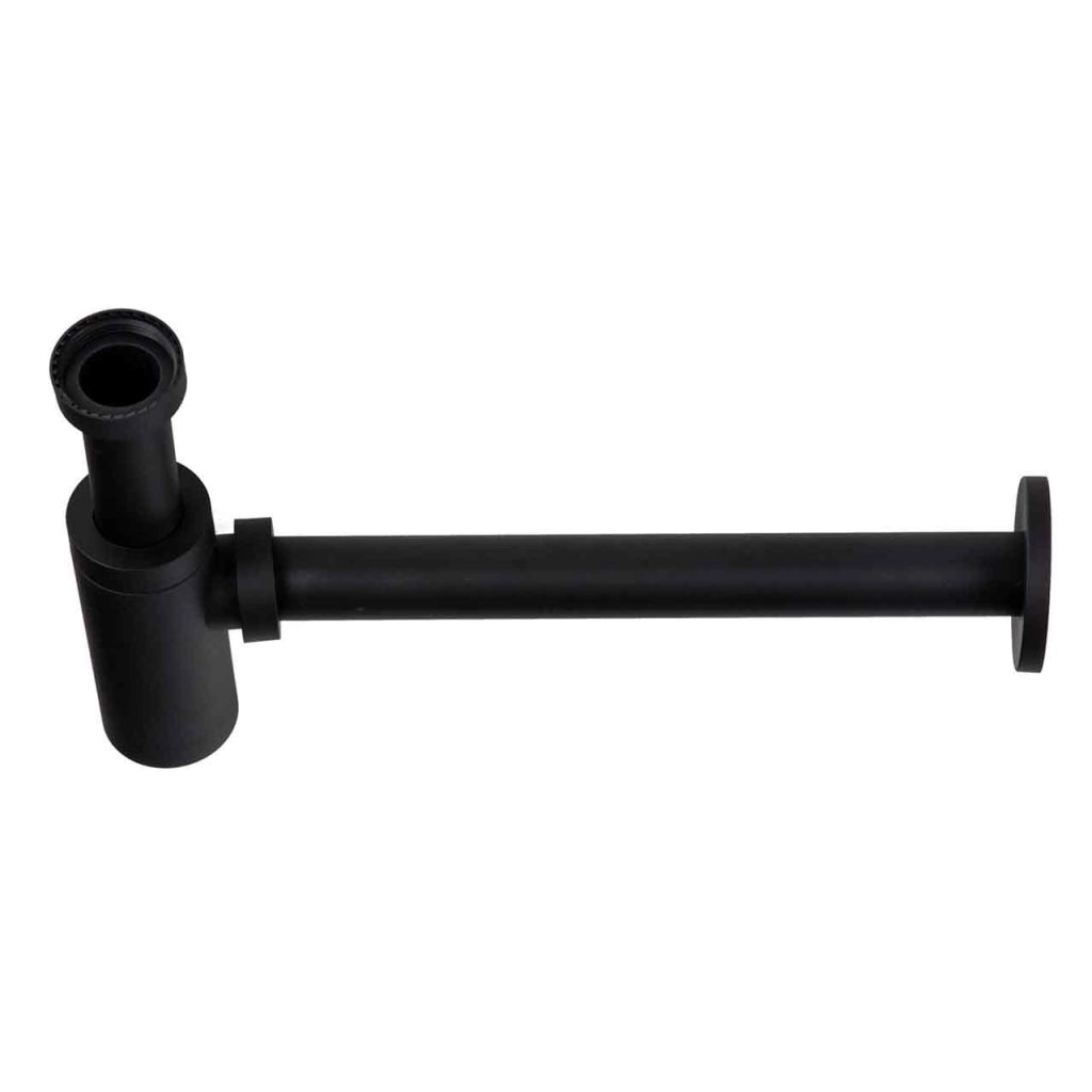 Sifone design a bottiglia universale per lavabo in abs - nero matt