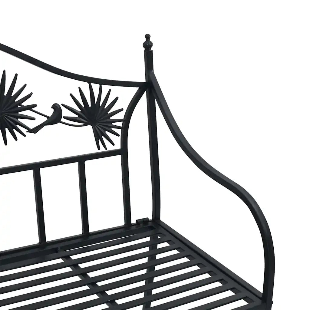 Panchina da Giardino | Panca da Giardino Nero 104 x 52,5 x 89 cm Acciaio