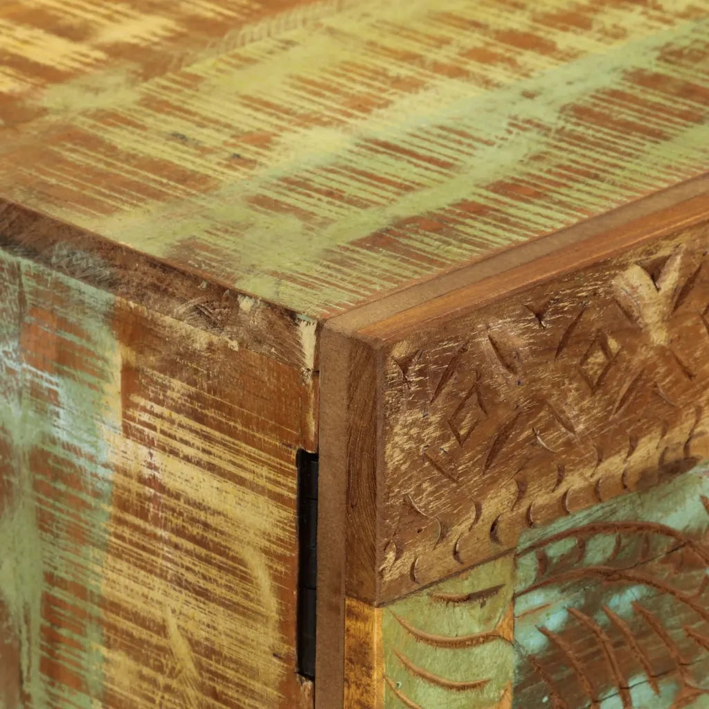 Credenza Intagliata a Mano 55x30x75 cm Legno Massello Recupero 351757