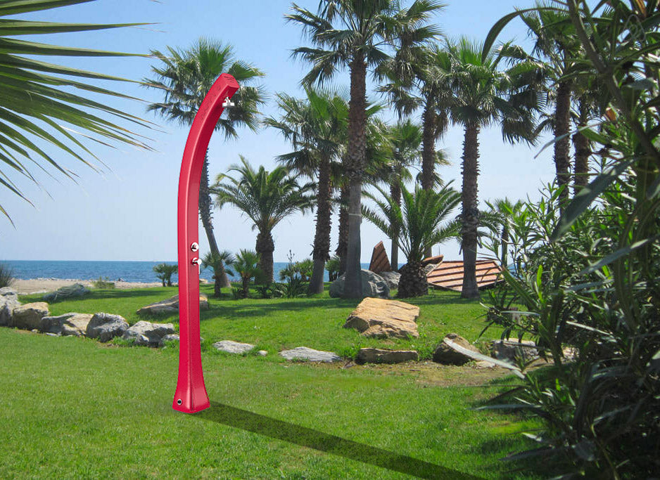 Doccia Solare da Giardino 28L Miscelatore Temporizzato Arkema Happy Beach Dove Grey