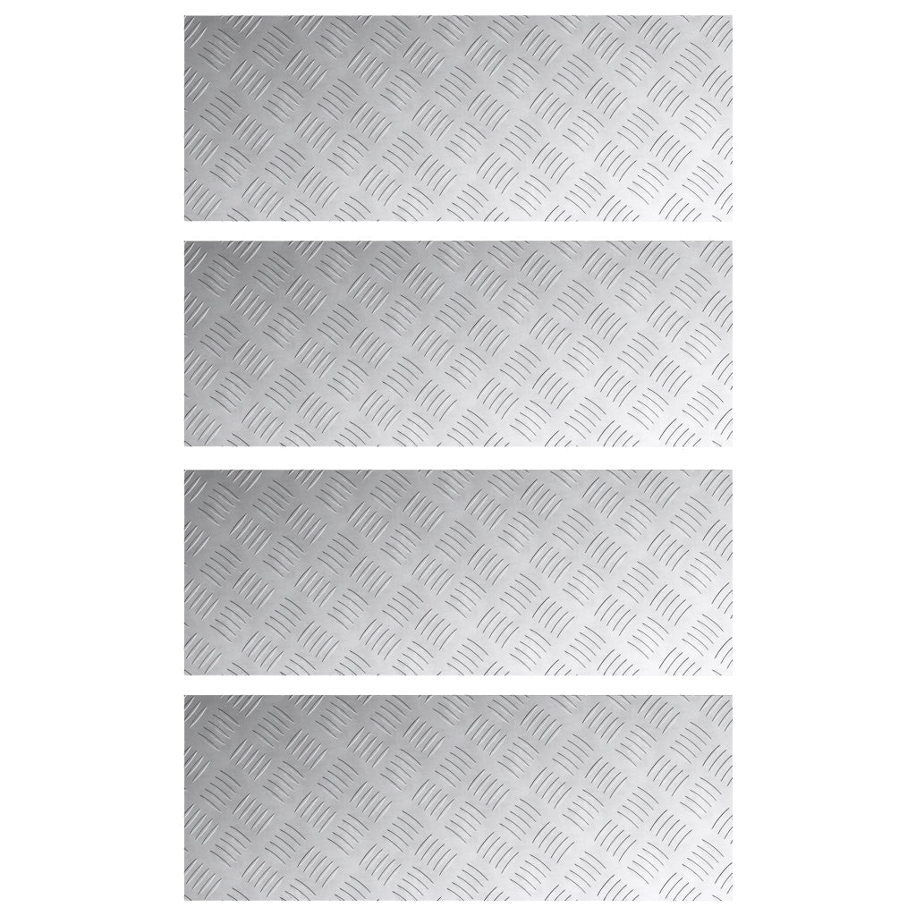 Piastre in Alluminio con Finitura a Rombo 4 pezzi Antiscivolo 80x30 cm