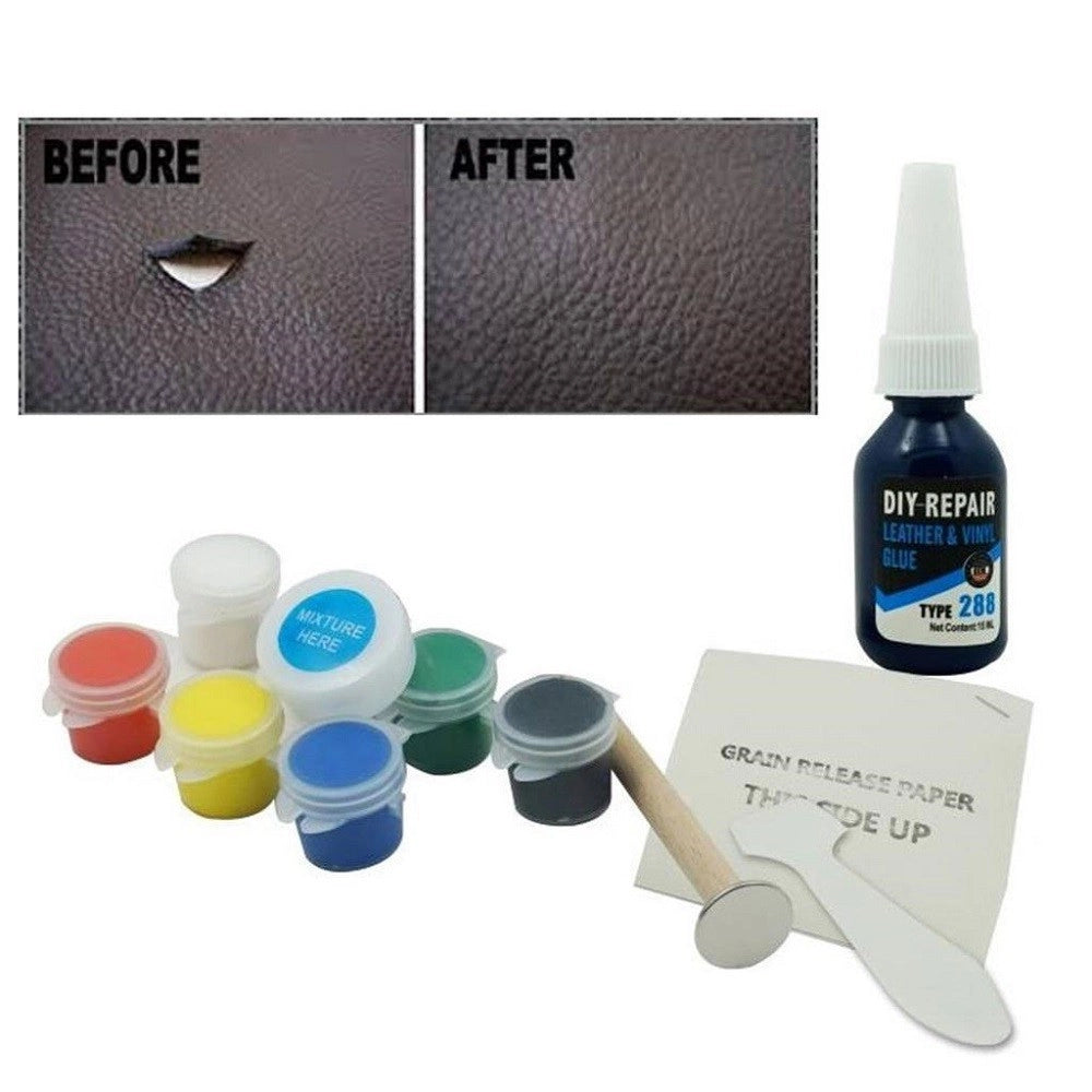 Trade Shop - Kit Riparazione Pelle Divani Sedili Auto Cambio Cuffie Tappezzeria Diy 8419 -