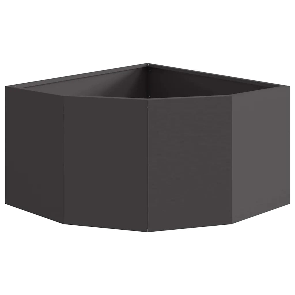 Vaso d'angolo Nero 60 x 60 x 35 cm Acciaio 883640