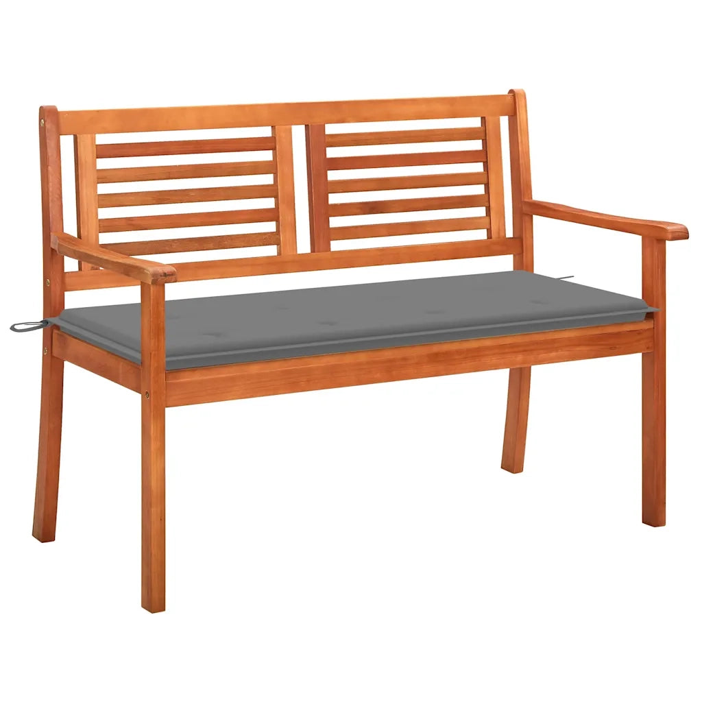 Panchina da Giardino 2 Posti e Cuscino 120cm Massello Eucalipto cod mxl 75764