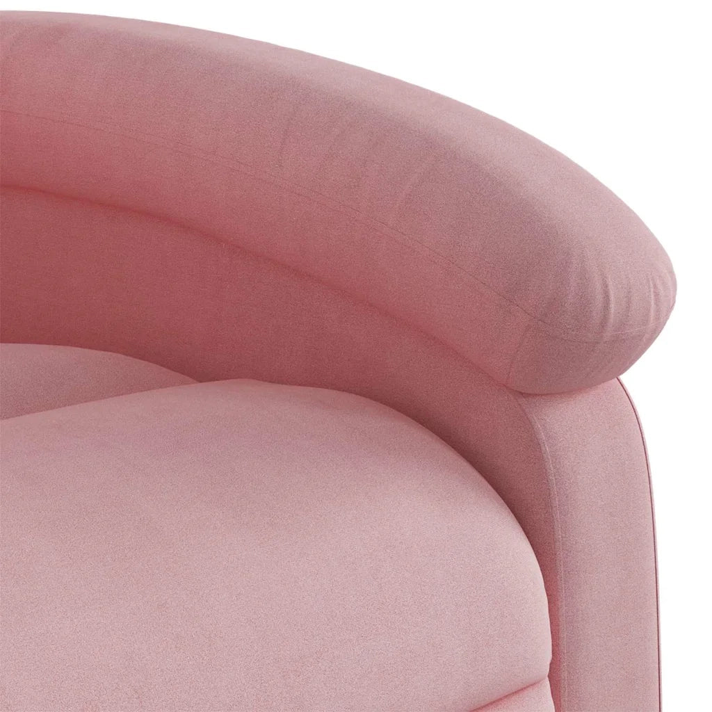 Poltrona Elettrica Reclinabile Massaggio in Velluto Rosa 3204282