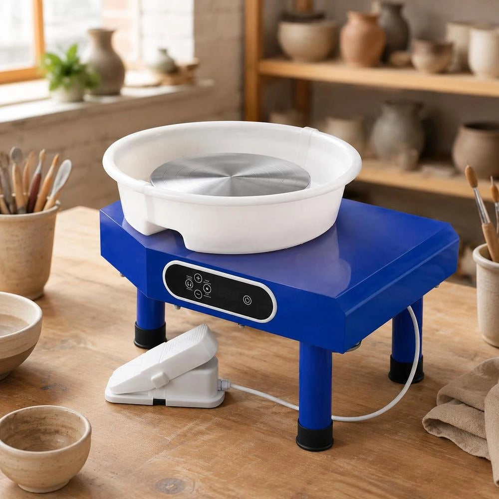 Pottery Wheel Ceramic Wheel Machine 350W, Electric Pottery Wheel Machine 25cm 300rpm Pottery Wheel Machine, With Pedal & Apron, Shaping Machine, Suitable For Beginners And Enthusiasts