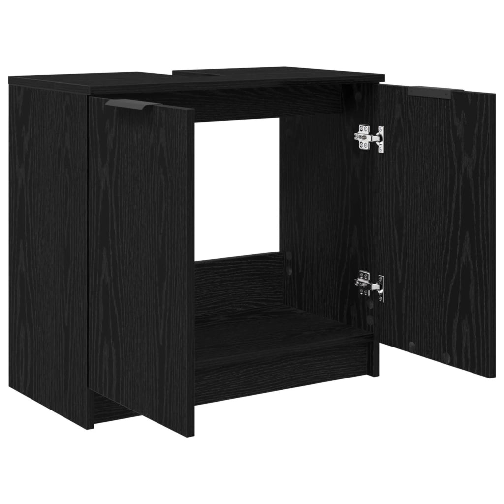 Mobile da Bagno con porta Rovere Nero 64,5 x 33,5 x 59 cm 880745