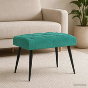 Panchina con bottoni imbottiti Turchese 60 x 40 x 45 cm Velluto 42038553