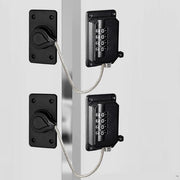 Serratura per Bambini per Frigorifero, Credenza e Finestra – Serratura di Sicurezza Universale con Serratura Combinata – Senza Forare, 360° Girevole (Nero, 2 Pezzi)