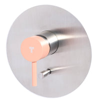 Rubinetto Miscelatore Monocomando Doccia ad Incasso con Deviatore in Acciaio Inox Maniglia Cipria