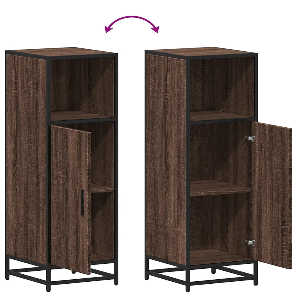 vidaXL Armadietto Bagno Rovere Marrone 35x37,5x100cm Legno Multistrato