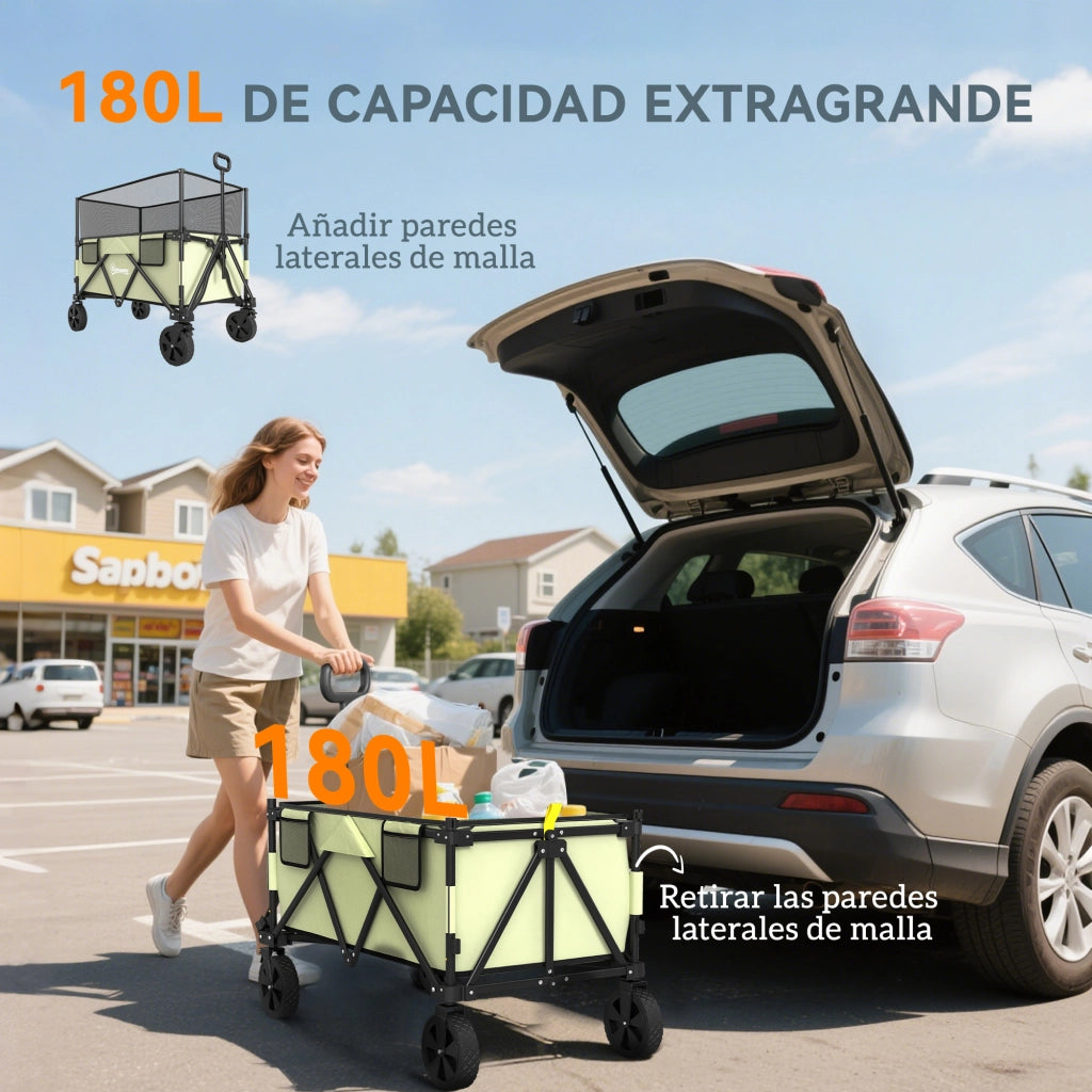 Carrello Pieghevole ¨C Zephmum ¨C Verde, 180 L, 120 kg