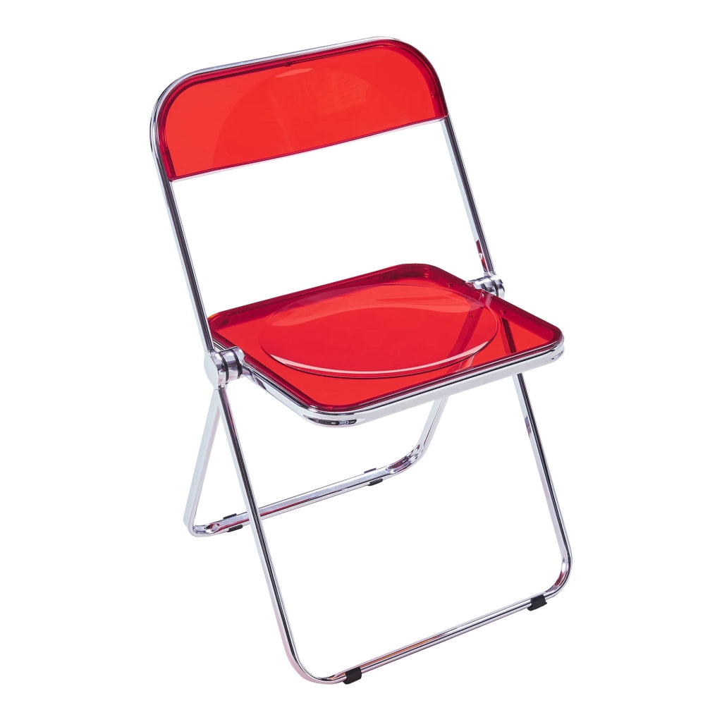 Set di 2 sedie pieghevoli da esterno per giardino campeggio e terrazza 74 x 46 x 47 cm rosso 03_0009647
