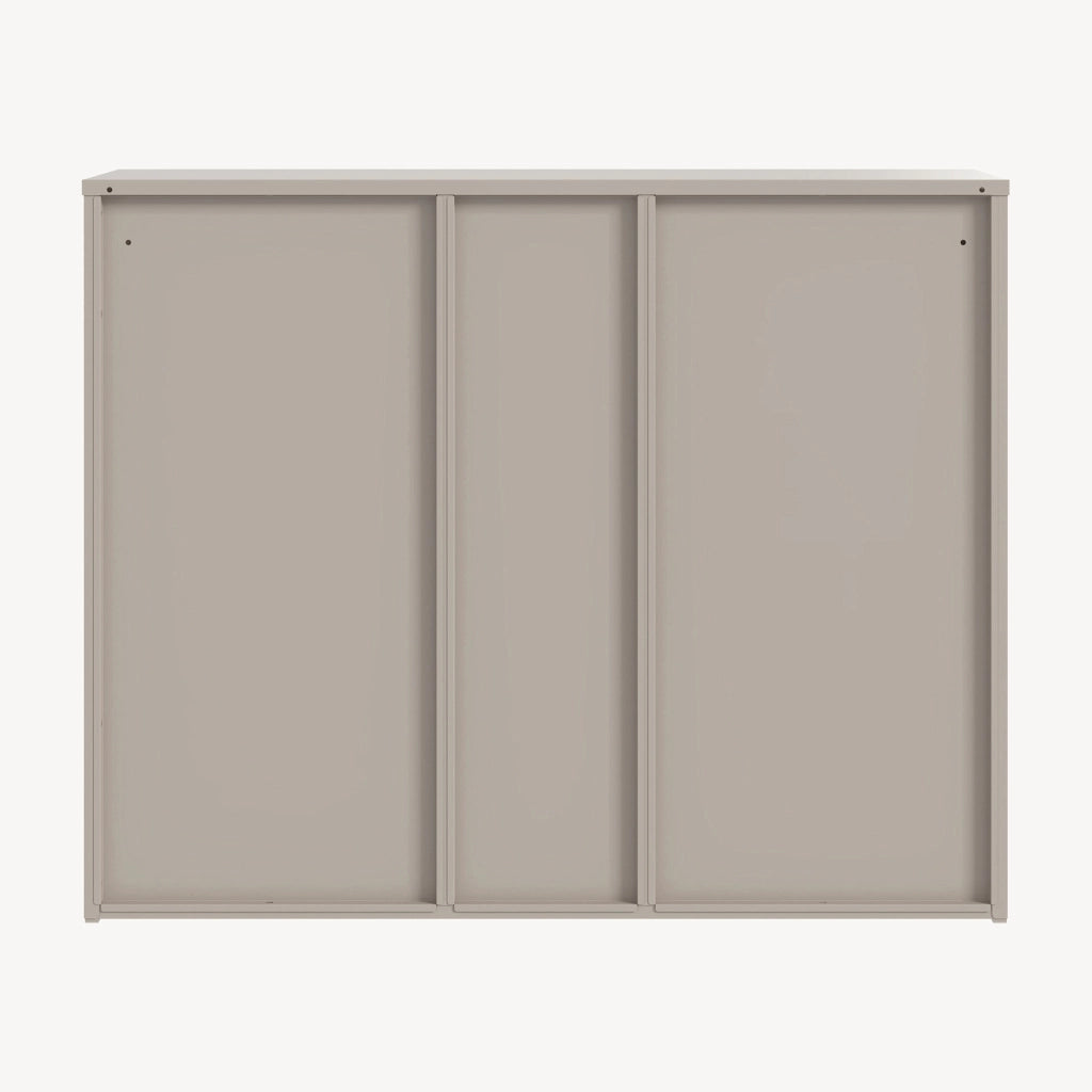 Mobile Contenitore da Ufficio Kliri in Acciaio con 6 Vani Aperti e 3 Ante 100 x 32 x 81 cm - Color Cammello [en.casa]
