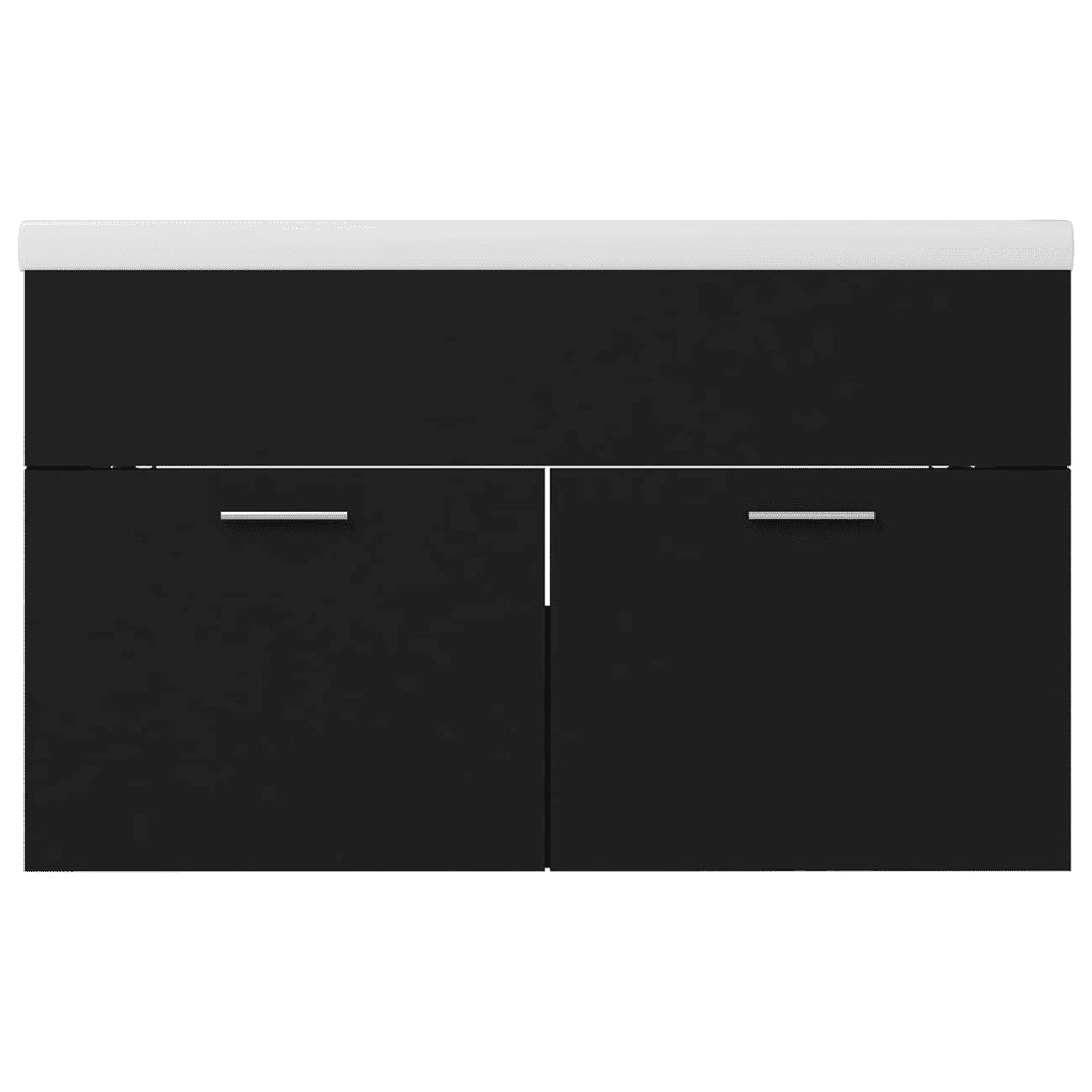 Mobile da Bagno con Lavabo Integrato Nero in Truciolato cod mxl 63580