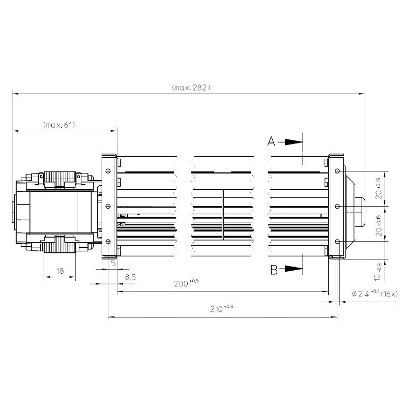 Ventilatore tangenziale EBM PAPST QL4 0020A32 2118LH 463 554431170 per Stufa a Pellet