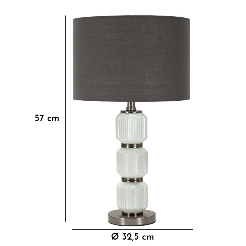 Lampada da Tavolo VKH172, Grigio, Metallo, 32,5x32,5x57 cm