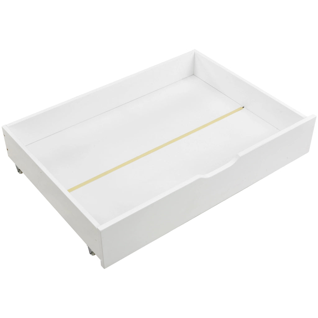 Letto Casetta 200x90 cm; Letto Singolo - 2 Cassetti e Finestre - in Legno e MDF - Bianco