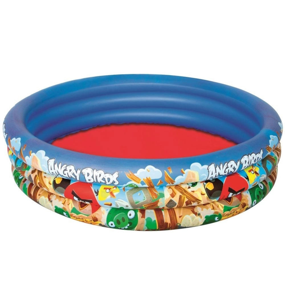 Trade Shop - Piscina 3 Anelli Angry Birds 152 X 30 Cm Mare Piscina Gonfiabile 282 Litri -