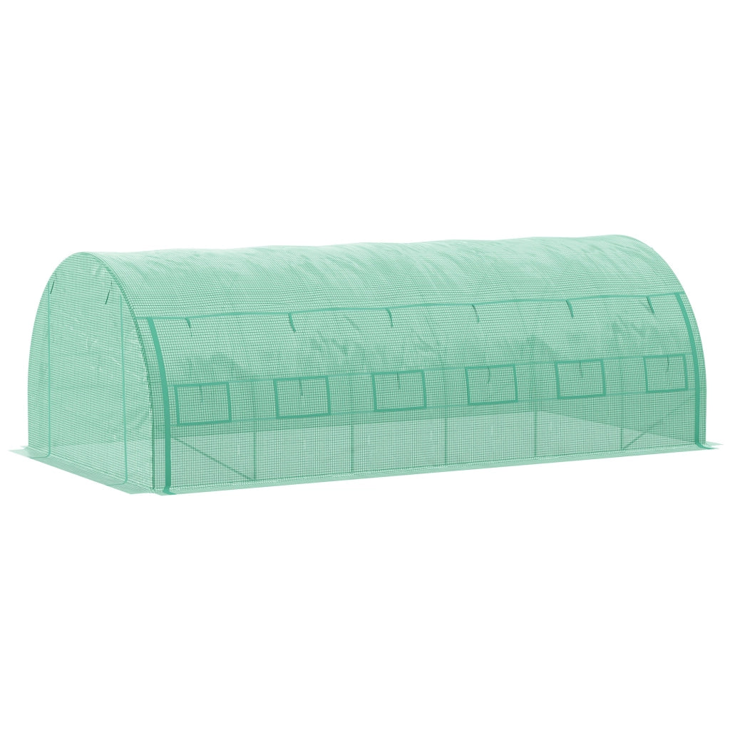 Serra a tunnel 6x3x2 m ¨C zephmum ¨C verde con copertura arrotolabile e struttura in acciaio