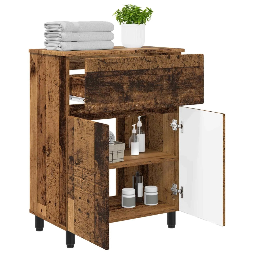 Mobiletto da bagno Legno antico 60 x 35 x 80 cm 889423