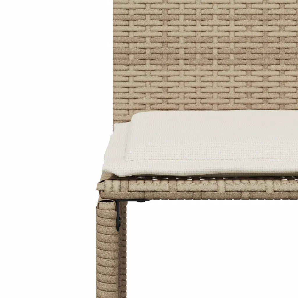 Set da Pranzo da Giardino 7 pz con Cuscini Beige in Polyrattan 369013