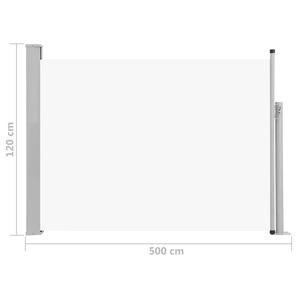 Tenda da sole laterale retrattile/schermo privacy per patio giardino terrazza balcone 120 x 500 cm crema 02_0007223