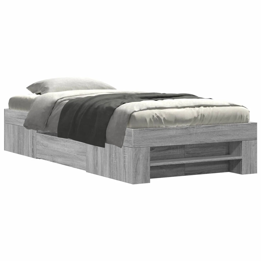Telaio del letto con storage Sonoma grigio 80 x 200 cm 3429689