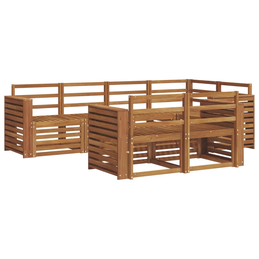 Set divani 7 pcs Naturale Legno di Acacia Massello 3374974