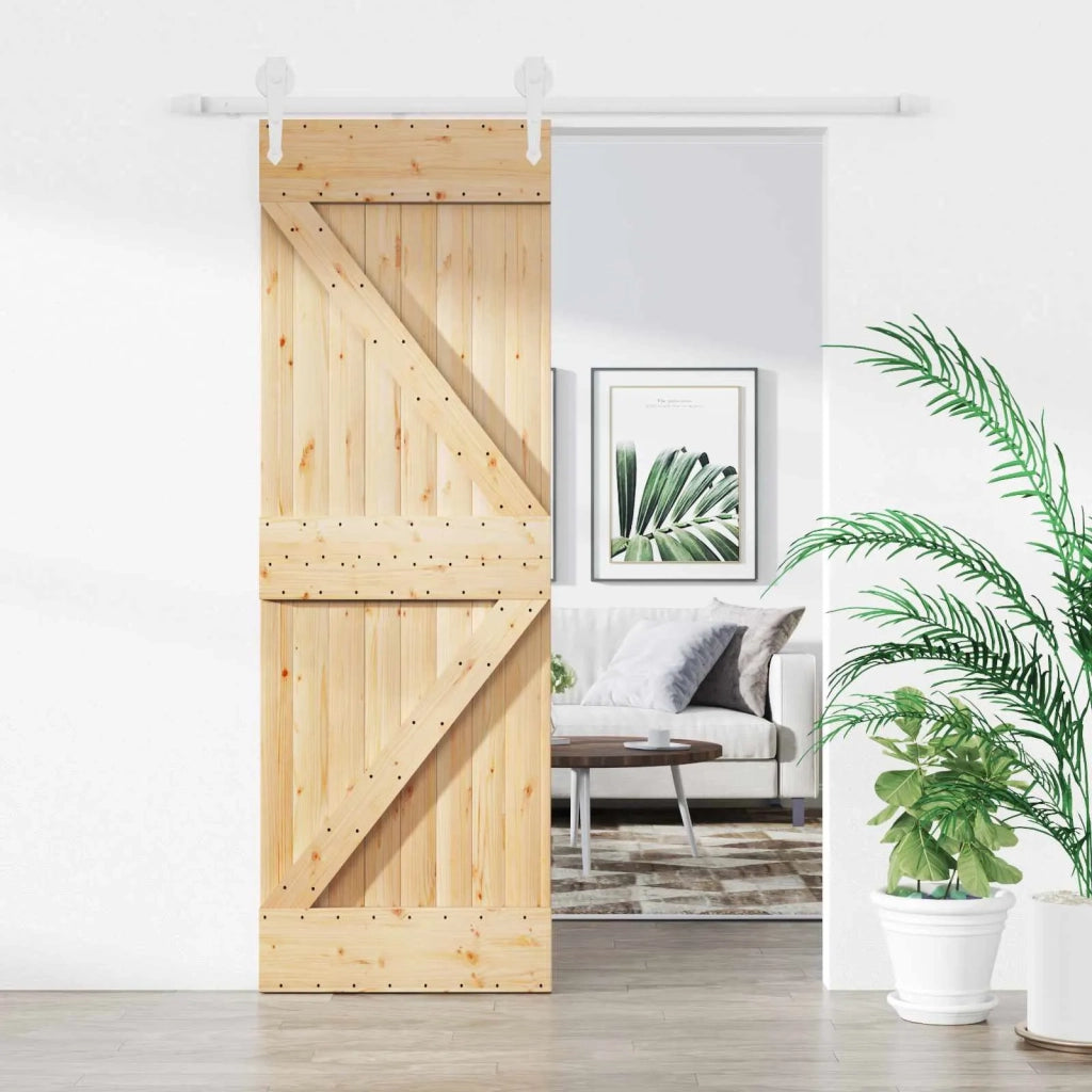 Porta scorrevole Naturale e Bianco 70 x 210 cm