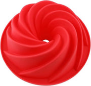 Torta a forma di silicone, forma per torta, budino o gelato, 25 cm, rosso