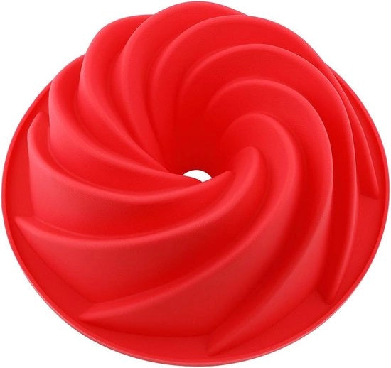 Torta a forma di silicone, forma per torta, budino o gelato, 25 cm, rosso